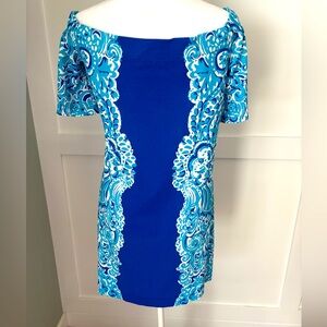 Lilly Pulitzer dress in size small off the shoulder with cap sleeves